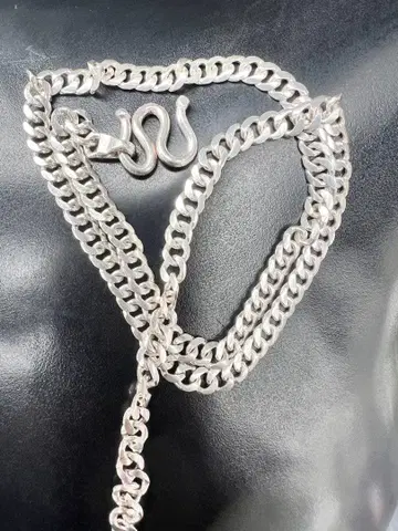 실버 체인 목걸이 스네이크 후크