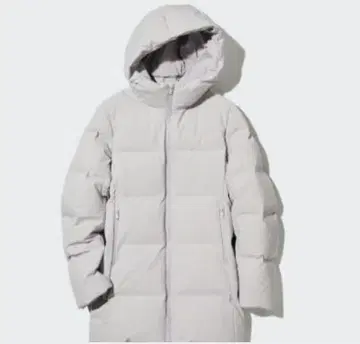 UNIQLO 스트레치 심리스 다운 숏코트 M 라이트 그레이