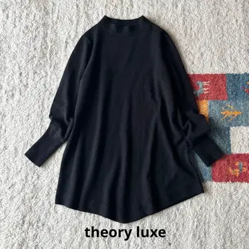 띠어리 럭스 캐시미어 100% 보틀넥 니트 스웨터 튜닉 블랙