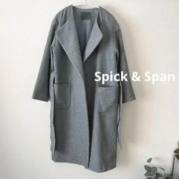 Spick & Span* 울 노카라 로브 코트 그레이