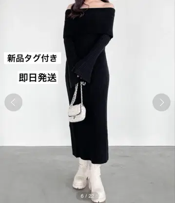 Heather 오프숄더 롱 니트 원피스