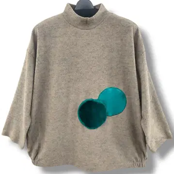 튜닉 상의 풀오버 오버 사이즈 코쿤 벌룬 카키