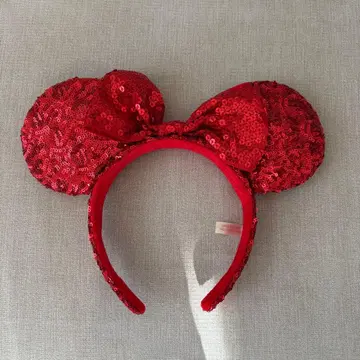 디즈니 미니 빨간색 스팽글 머리띠