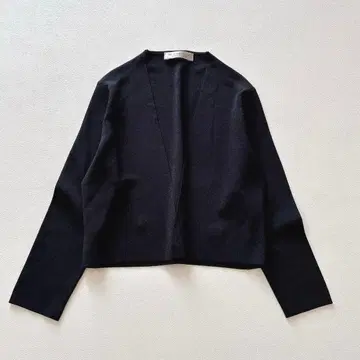 엠프리미어 튤 레이온 니트 볼레로 가디건 네이비 S