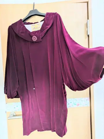 와인 레드 벨벳 원피스 새상품급