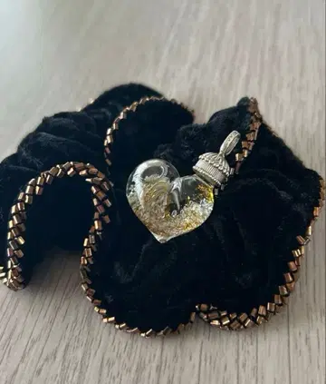 [다이아&금가루입] 실버 유리제 펜던트 헤드 참