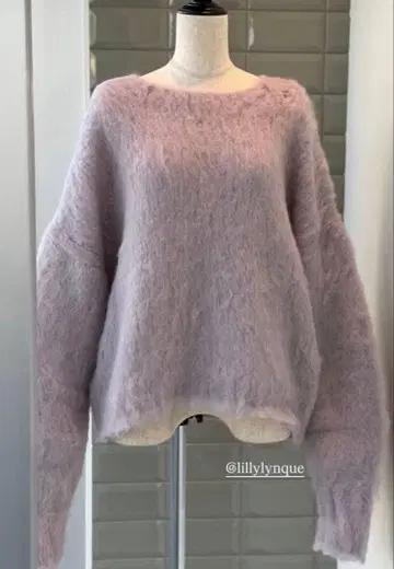 택 포함 새상품 릴리 리 니트 퍼플 보라색 더스티 컬러