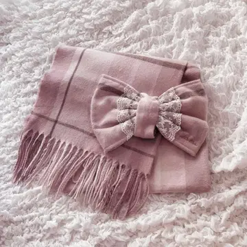 LIZLISA 체크 리본 스톨