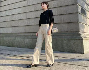 L'Or 하이 웨이스트 플레어 팬츠 화이트 M