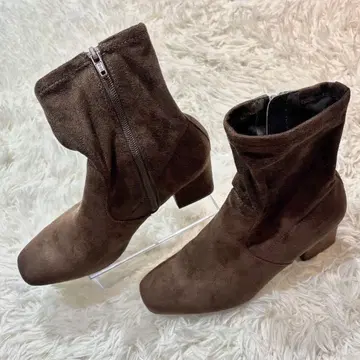 [빈티지] 스웨이드 숏부츠 사이드 지퍼 23.5cm 상당