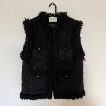 유나이티드 애로우즈 샤기 트위드 베스트 38 골드 버튼