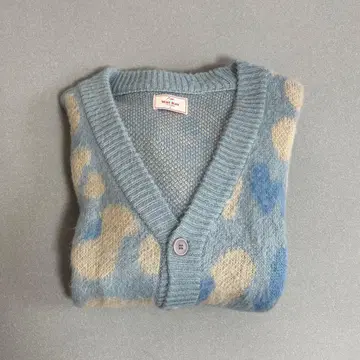 waikei 니트 레오파드 무늬 가디건 스카이블루 메구로 렌 착용