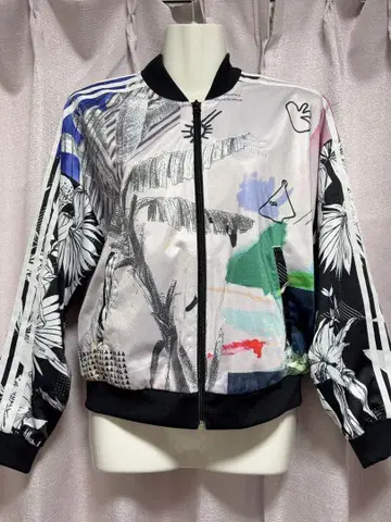 adidas originals 꽃무늬 트랙 자켓 블루종