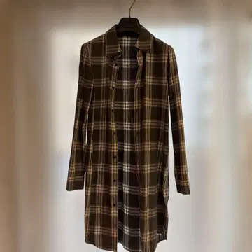 Edition 체크 무늬 셔츠 원피스 36