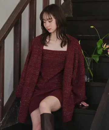 glitter melange knit ensemble