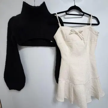 ANDMARY 트위기 트위드 미니 드레스