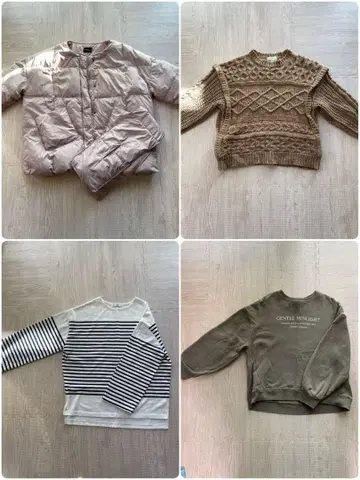 여성용 의류 묶음 판매 다운, 니트, 상의, 트레이닝복