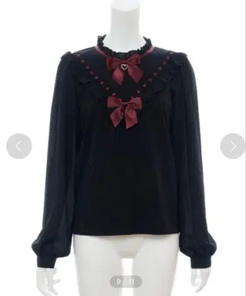 시크릿 허니 V 요크 프릴 골지 상의