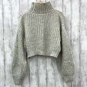 [ Heather ] 믹스얀 하이넥 숏 기장 니트