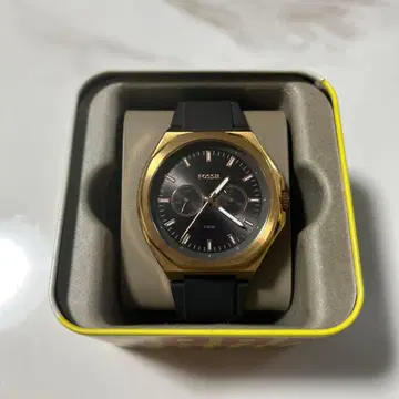 FOSSIL 아날로그 크로노그래프 시계 골드/블랙