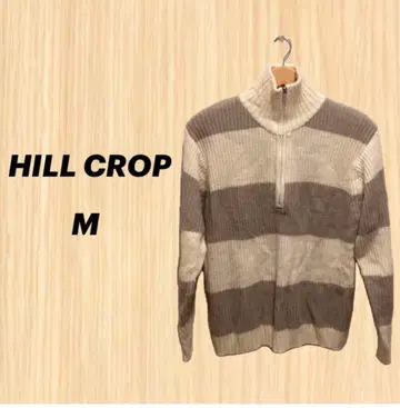 HILL CROP 스트라이프 하이넥 니트 스웨터 남성용