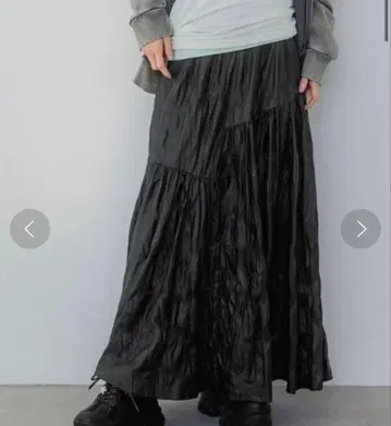 JEANASIS 가죽 느낌 플리츠 스커트 스커트 지나시스