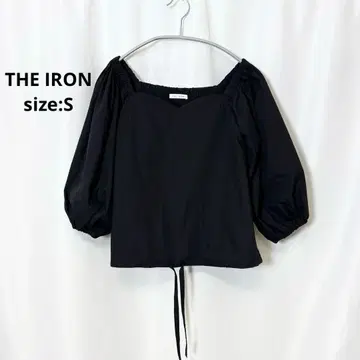 THE IRON 오프숄더 개더 퍼프 슬리브 블라우스 일본제 아이론