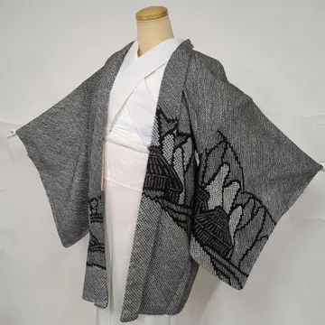 h44112 순수 실크 풍경 문양 시보리 겉옷 인기 블랙