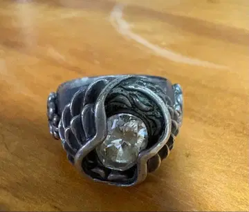 실버 날개 모티브 반지