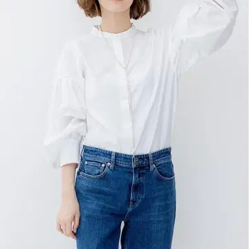 택 포함 23구 세탁 가능 CANCLINI 볼륨 슬리브 셔츠 빅 사이즈