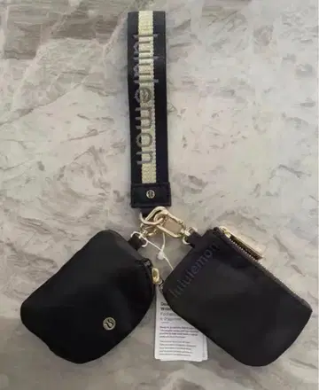 lululemon 코인 케이스 미사용 새상품 듀얼 파우치 블랙 골드