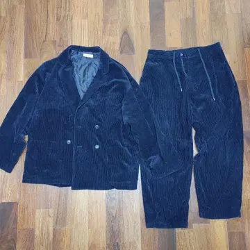 네이비 코듀로이 더블 브레스트 수트