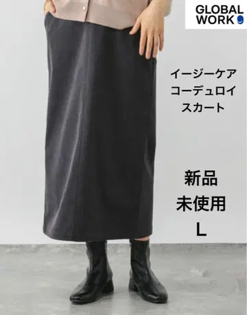 [미사용 새상품] GLOBAL WORK 이지케어 코듀로이 스커트 L