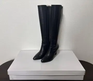 다이애나 롱 부츠 블랙 가죽 부츠 22.5