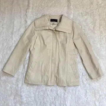 BASILE28 여성용 라이더 자켓 L 양가죽 고급 화이트