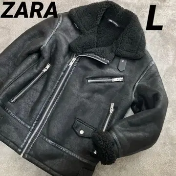 ZARA 보아 카라 부착 더블 라이더 자켓