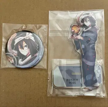 귀멸의 칼날 이구로 오바나이 아와오도리 아크릴 스탠드 캔뱃지