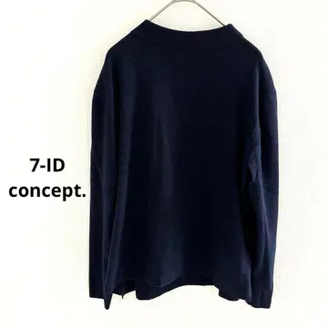 7-ID concept. 하이넥 니트 스웨터 네이비 키레이메 38