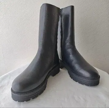 미사용급 BARI 가죽 사이드 고어 부츠 사이드 지퍼 첼시 부츠