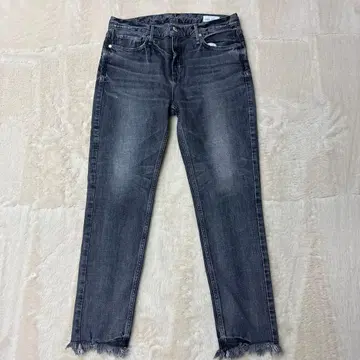 새상품급 upper heights 그레이 프린지 밑단 데님 팬츠