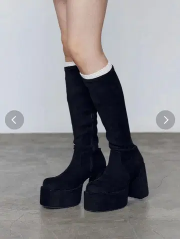 EMODA 벌키 플랜 핏 부츠 롱 부츠 블랙 S 사이즈