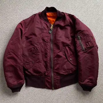 [레어 컬러] 80s USA제 ALPHA MA-1 빈티지 보르도 M