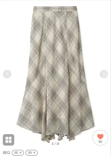 CELFORD 시어 체크 내로우 스커트