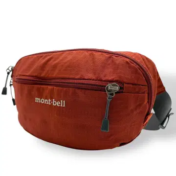 새상품급 몽벨 바디백 웨스트 파우치 나일론 오렌지 계열 로고 자수