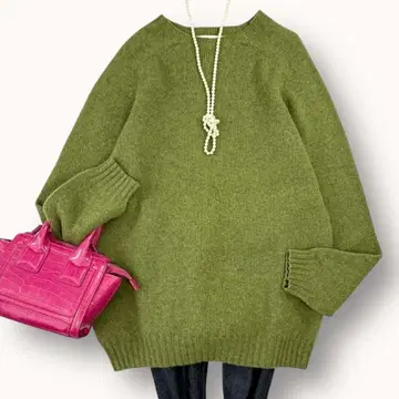 새상품급 할리 오브 스코틀랜드 44 울 100% 니트 그린