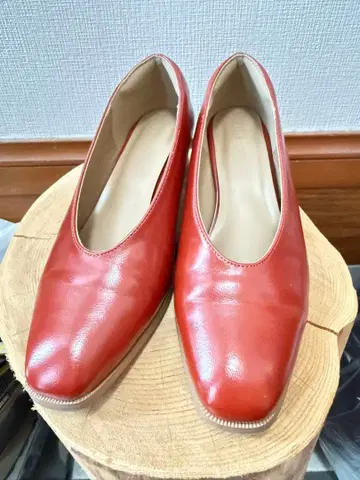 가죽 펌프스 중간 힐 테라코타