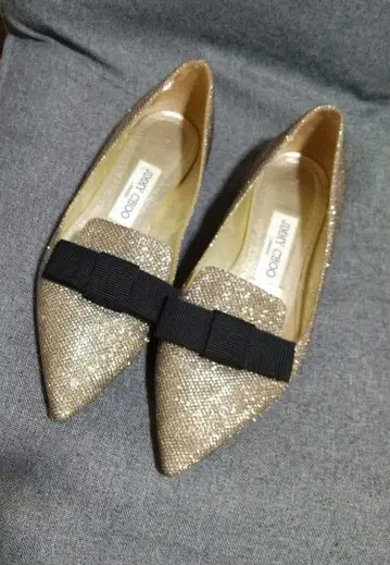 지미추 골드 플랫슈즈 36.5 반짝이