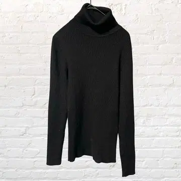 11181 컴포트 베이직 울 혼방 리브 니트 티셔츠 M 하이넥