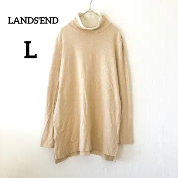 란즈엔도 긴팔 티셔츠 L 베이지 하이넥 루즈핏 울 혼방 341