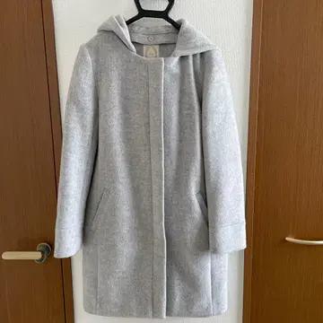 Khaju 롱 코트 후드 탈부착 가능 라이트 그레이 S 사이즈 상당